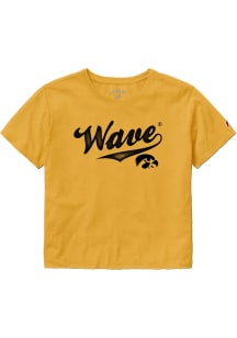 Iowa Hawkeyes Womens Gold Wave Short Sleeve T-Shirt