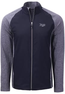 Cutter and Buck Tampa Bay Rays Mens Navy Blue Mono Adapt Eco Medium Weight Jacket