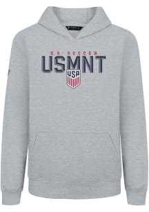 Levelwear USMNT Youth Grey Podium Jr Carve Long Sleeve Hoodie