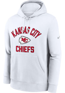 Nike Kansas City Chiefs Mens White Club Fleece Long Sleeve Hoodie