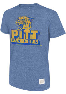 Original Retro Brand Pitt Panthers Blue Distressed Panther Short Sleeve Fashion T Shirt