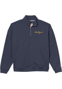 Michigan Wolverines Womens Navy Blue Victory Springs Qtr Zip