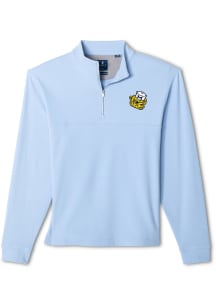 Johnnie O Michigan Wolverines Mens Light Blue Mikey Long Sleeve Qtr Zip Pullover