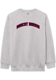 League Robert Morris Colonials Mens Grey Arch Name Twill Long Sleeve Crew Sweatshirt