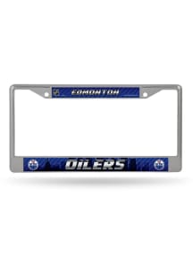 Edmonton Oilers Decal Chrome License Plate Frame - Silver