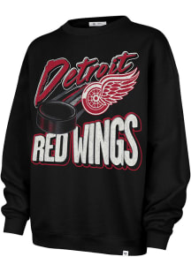 47 Detroit Red Wings Womens Black Dime Time Crew Sweatshirt