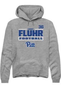 Emory Fluhr Pitt Panthers Mens Graphite Football NIL Stacked Box Player Hood