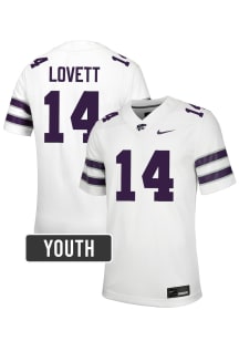 Maxwell Lovett K-State Wildcats Youth White Nike NIL Name And Number Football Jersey