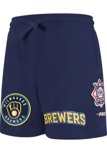 Pro Standard Milwaukee Brewers Boys Navy Blue Mesh Short Shorts