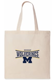 Michigan Wolverines White Canvas Tote