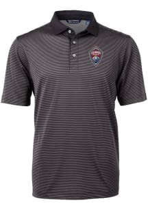 Cutter and Buck Colorado Rapids Black Virtue Eco Pique Micro Stripe Big and Tall Polo