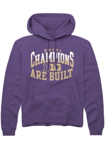 Rally Big Ten Mens Purple Champs Arch Design Long Sleeve Hoodie