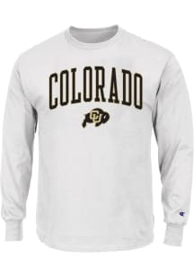 Colorado Buffaloes Mens White Arch Over Logo Big and Tall Long Sleeve T-Shirt
