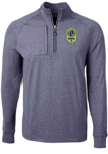 Cutter and Buck Nashville SC Mens Navy Blue Adapt Eco Long Sleeve Qtr Zip Pullover