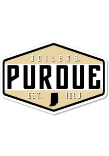 Purdue Boilermakers 3.5" Badge Rugged Stickers - Black