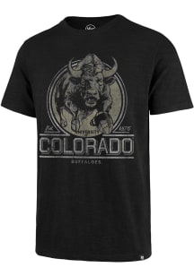 47 Colorado Buffaloes Black Emblem Mark Scrum Short Sleeve Fashion T Shirt