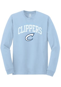 Summit Sportswear Columbus Clippers Light Blue Arch Mascot Long Sleeve T Shirt