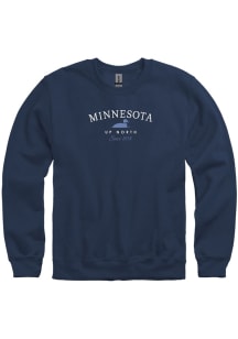 Minnesota Mens Navy Blue Up North Loon Long Sleeve Crew Sweatshirt