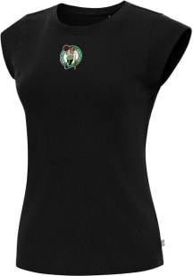 Antigua Boston Celtics Womens Black Show Off Short Sleeve T-Shirt