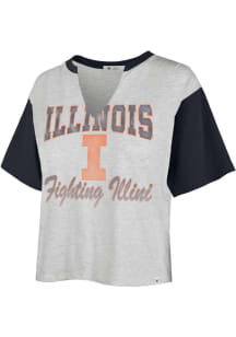 47 Illinois Fighting Illini Womens Ash Dolly Short Sleeve T-Shirt