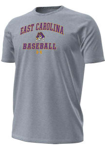 Under Armour East Carolina Pirates Grey Baseball Performance Short Sleeve T Shirt