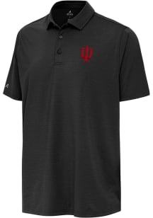 Antigua Indiana Hoosiers Mens Black Hurdle Short Sleeve Polo