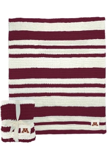 Minnesota Golden Gophers Primary Cable Knit Fleece Blanket - Maroon