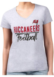 4Her Tampa Bay Buccaneers Womens Grey Football Girls Short Sleeve T-Shirt