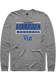 Benjamin Asmussen Pitt Panthers Graphite NIL Stacked Box Long Sleeve Player T Shirt