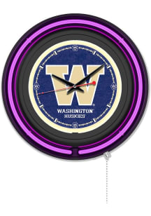 Washington Huskies Double Neon Wall Clock