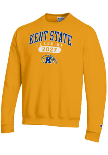 Champion Kent State Golden Flashes Mens Gold Pill Class of 2027 Powerblend Long Sleeve Crew Sweats..