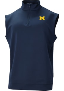 Columbia Michigan Wolverines Mens Navy Blue Heat Seal Wickham Hills Sleeveless Jacket