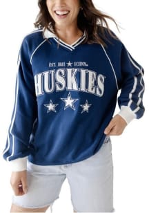 Gameday Social UConn Huskies Womens Navy Blue Sunday Slate Crew Sweatshirt