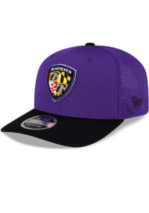 New Era Baltimore Ravens Jersey Mesh 9SEVENTY Stretch Snap Adjustable Hat - Purple