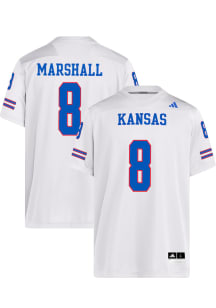 Isaiah Marshall  Adidas Kansas Jayhawks White NIL Name And Number Football Jersey
