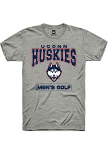 Summit Sportswear UConn Huskies Grey Men's Golf Short Sleeve T Shirt