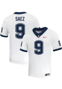 Zakaih Saez  Nike UConn Huskies White NIL Name And Number Football Jersey