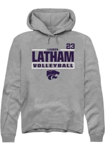 Lauren Latham K-State Wildcats Mens Graphite NIL Stacked Box Player Hood