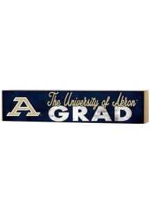 KH Sports Fan Akron Zips Grad graduation graphic Sign - Navy Blue