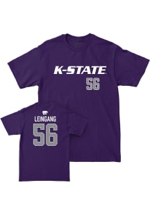 Andrew Leingang K-State Wildcats Purple NIL Sideline Short Sleeve Player T Shirt