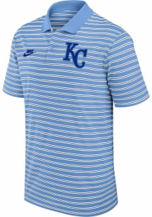 Nike Kansas City Royals Mens Light Blue Cooperstown Striped Victory Short Sleeve Polo