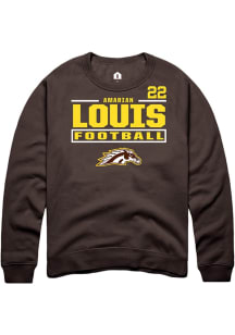 Amarian Louis Western Michigan Broncos Mens Brown Football NIL Stacked Box Player Crew