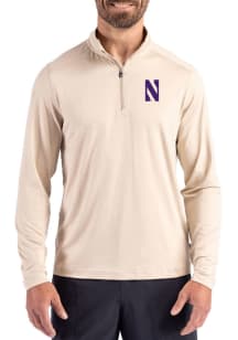 Cutter and Buck Northwestern Wildcats Mens Purple Coastline Long Sleeve Qtr Zip Pullover