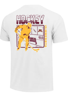 Minnesota Golden Gophers White Hockey Stripe Short Sleeve T Shirt