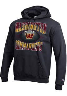 Champion Washington Commanders Mens Black Pigskin Heart and Soul Long Sleeve Hoodie