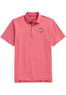 Vineyard Vines Ohio State Buckeyes Mens Red St. Jean Stripe Short Sleeve Fashion Polo
