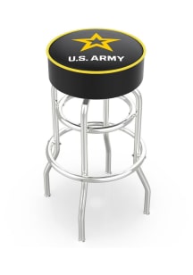 Army Double-Ring Swivel Pub Stool - Black