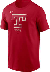 Nike Texas Rangers Red Fanwear City Connect 1.0 Large Logo Short Sleeve T Shirt