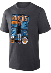 Jalen Brunson New York Knicks Grey Topps Chrome Card Short Sleeve Fashion Player T Shirt