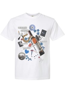 Americana Womens Brown God Bless the Girls Short Sleeve T-Shirt